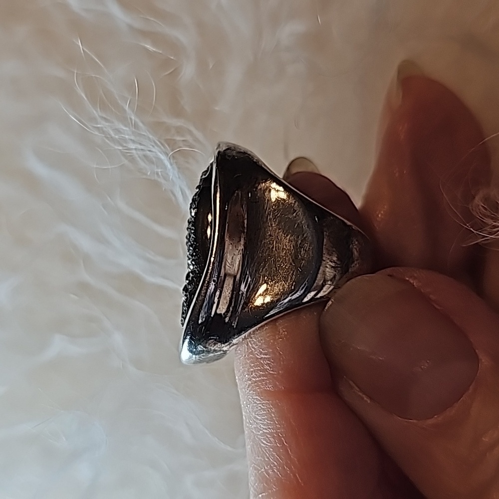 Stunning Signed Michael Dawkins Sterling Silver Drusy Ring - Size 5 - Picture 5 of 9